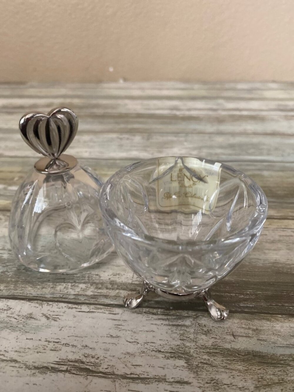 Lenox Crystal Egg Trinket Boxes Diamonds & Pearls Made in Germany Set of 2 - Picture 15 of 16
